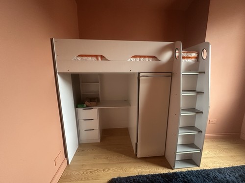 White high sleeper cabin - cabin, bed