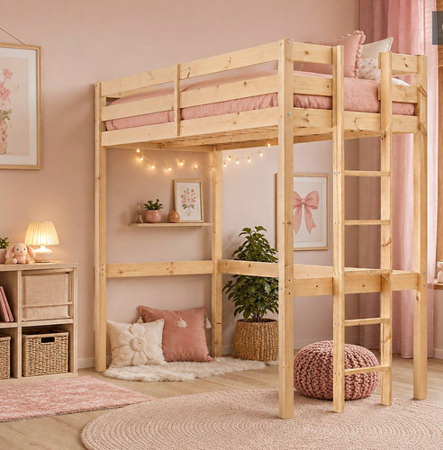 High sleeper bunk bed 3ft - high,