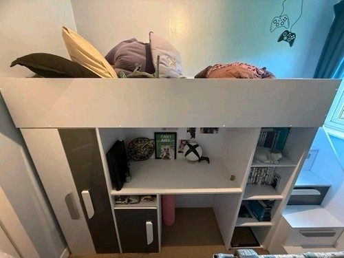 White grey mid sleeper loft - mid,