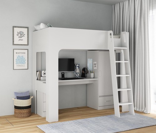 Grey wood finish high sleeper - grey,