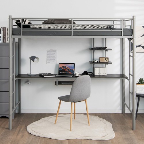 5ft single metal loft bed - 3.5ft,