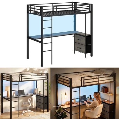 Metal high sleeper bed with - metal,