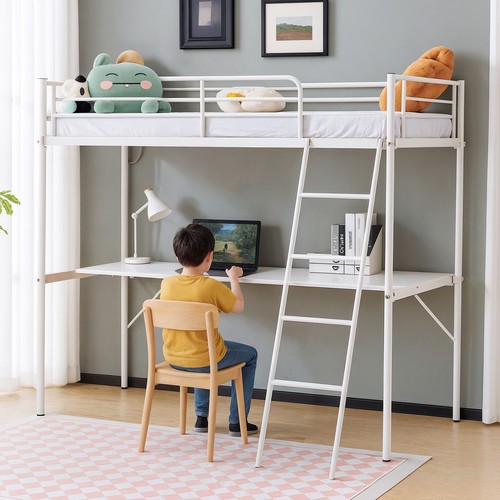 Single solid metal - metal, bed
