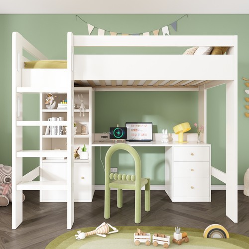 Kids high sleeper loft bunk - high,